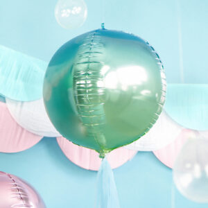 Bal folie ballon, blauw en groen, 35 cm