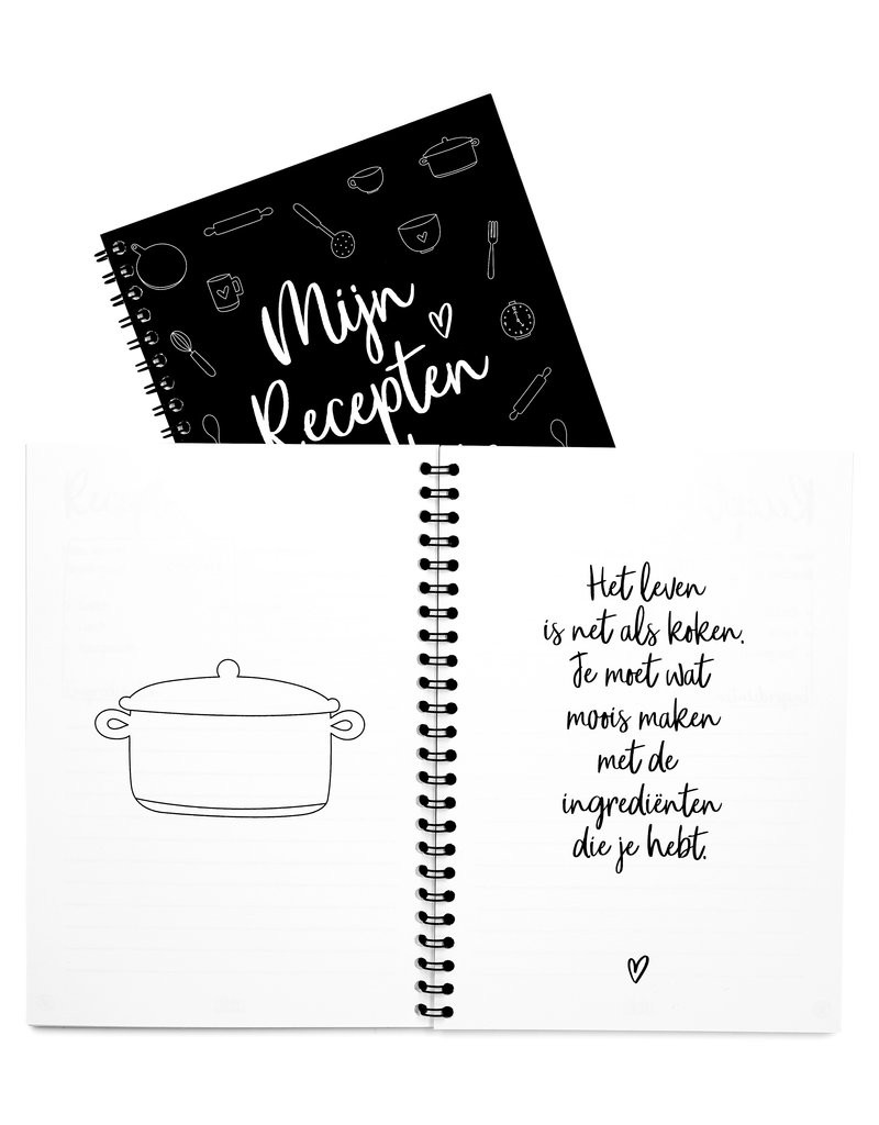 Kookboek om zelf een receptenboek te schrijven met een blanco