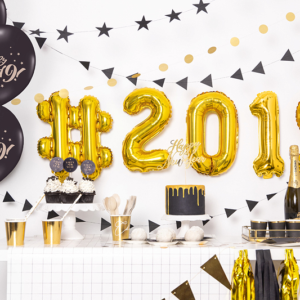 Cijfer folie balloon goud 35cm
