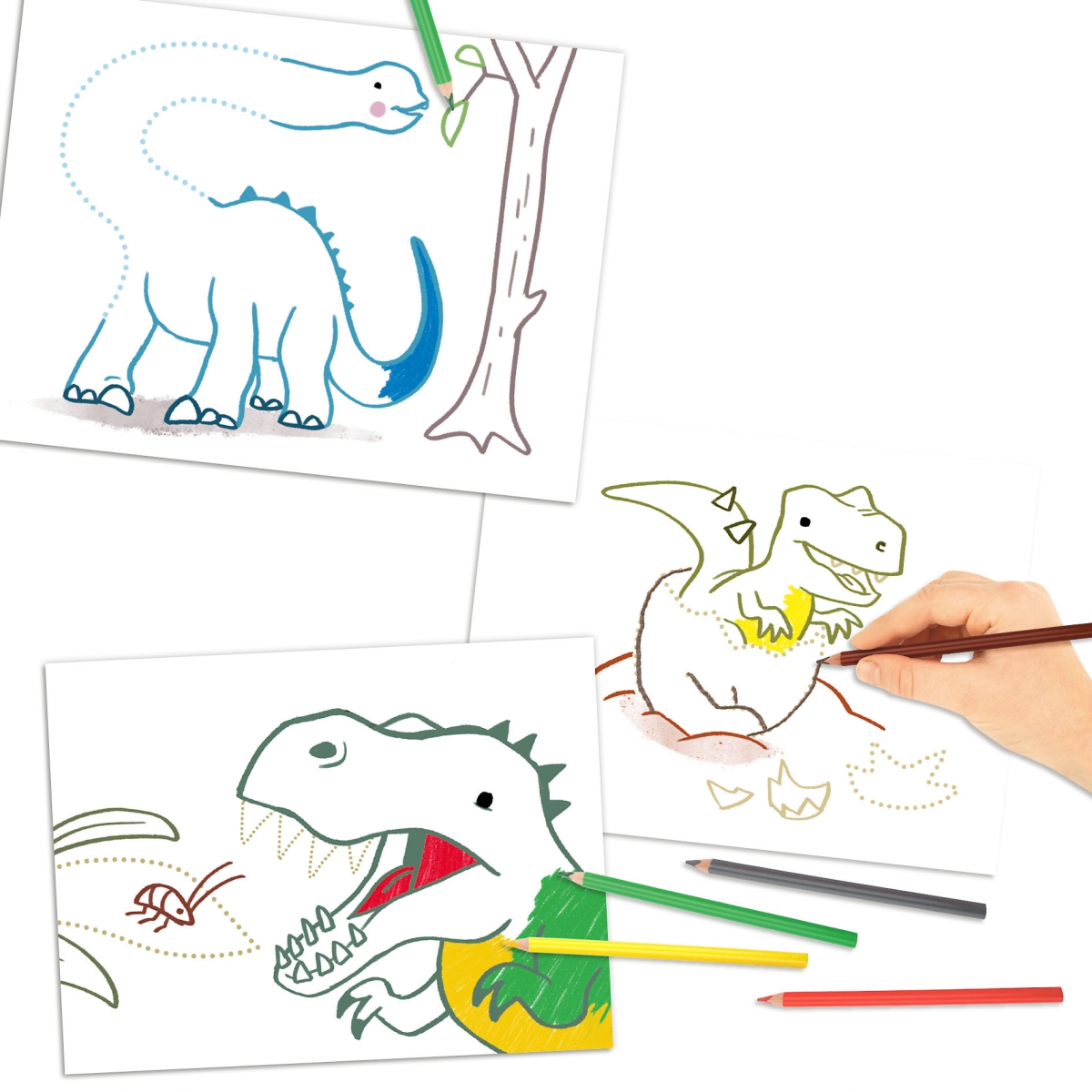 Dino World stip naar stip kleurboek MINI DINO 3 Dino World stip naar stip kleurboek mini Dino