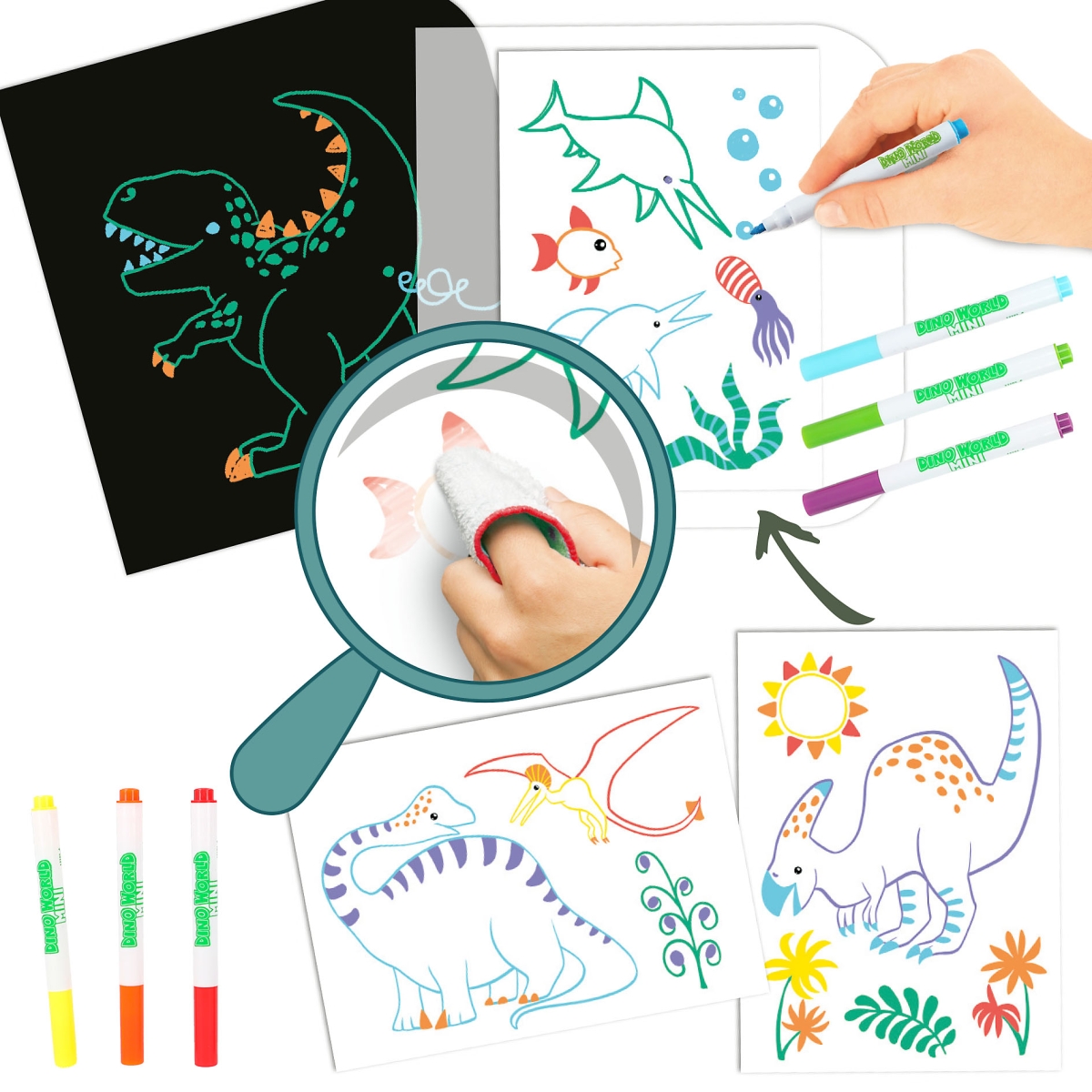 Dino world paint en swipe boek 5 Dino world paint en swipe boek