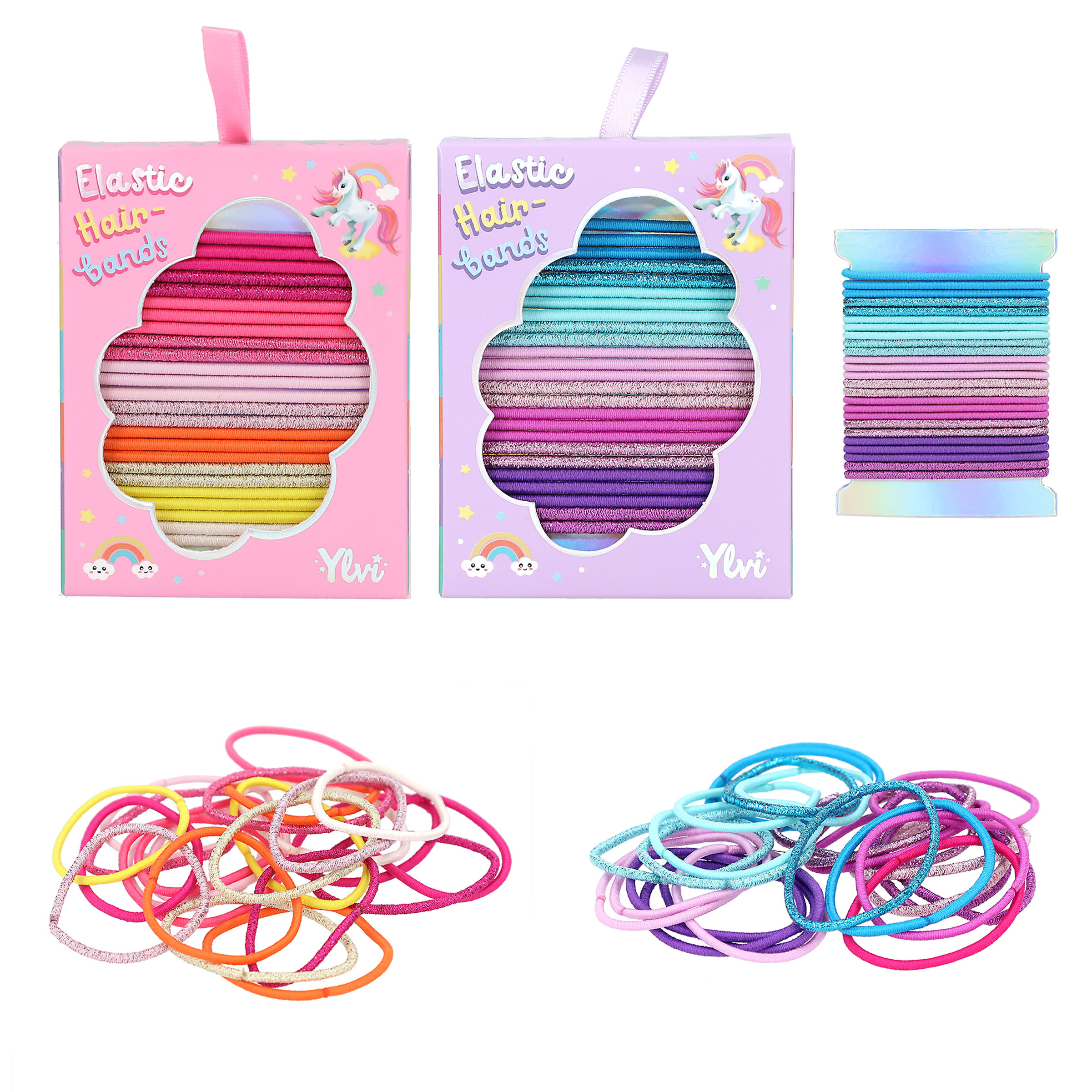 Ylvi glitter haarelastiekjes 1 Ylvi glitter haarelastiekjes
